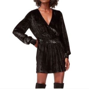 NWOT Frame Metallic Velvet Black mini dress 10